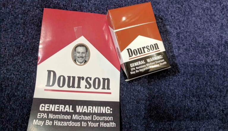 Michael Dourson doesn't kick puppies or poison kids. He saves them. Literally. (Friends of the Earth/Twitter)