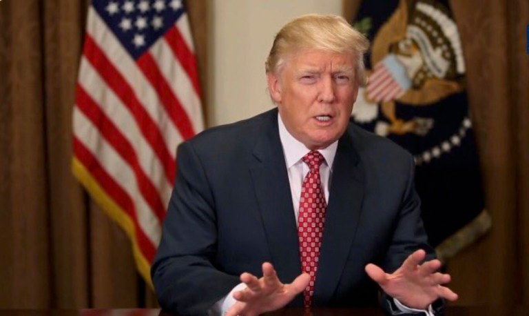 President Trump on Thursday left the door open to the U.S. leaving the North American Free Trade Agreement, just hours after releasing a statement pledging to renegotiate it and remain a member of the three-nation pact. (AP Photo)