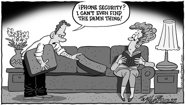 Editorial cartoon: iPhone problems
