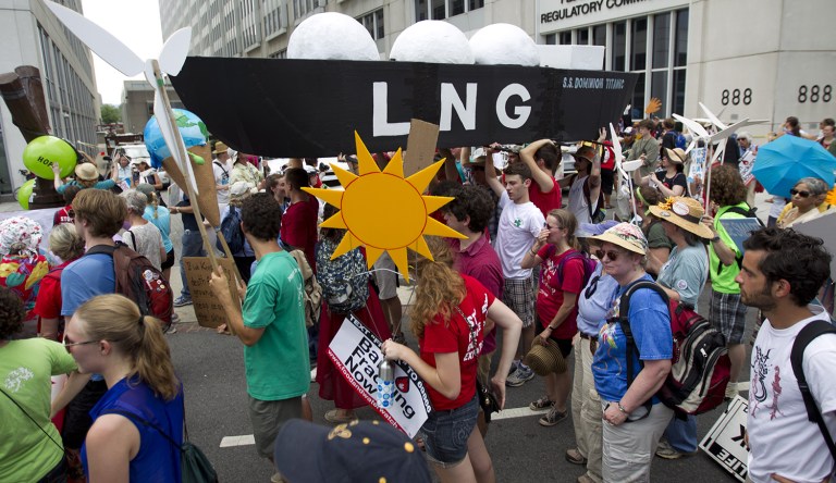 The House-passed energy reform bill expedites liquefied natural gas exports, which Republicans say will help lessen the natural gas glut while strengthening the United States' allies. (AP Photo/Jose Luis Magana)