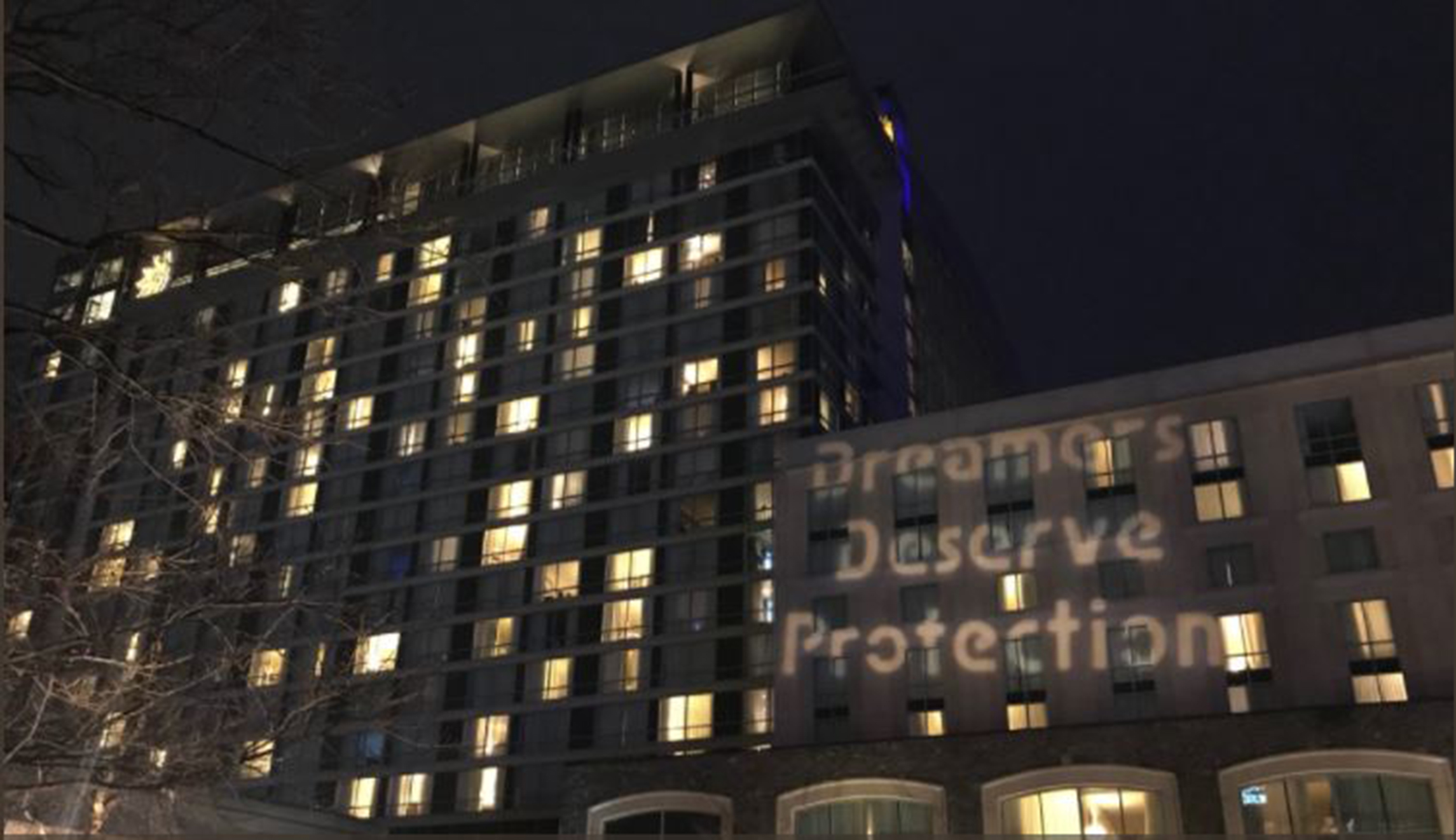 ‘Dreamers Deserve Protection’ projected onto CPAC