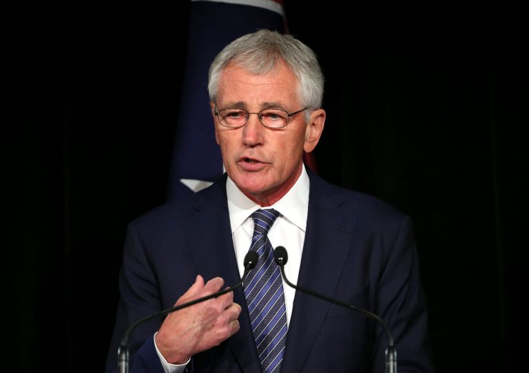 Defense Secretary Chuck Hagel said U.S. military intervention in Iraq will continue for some time. (Photo by Rob Griffith - Pool/Getty images)