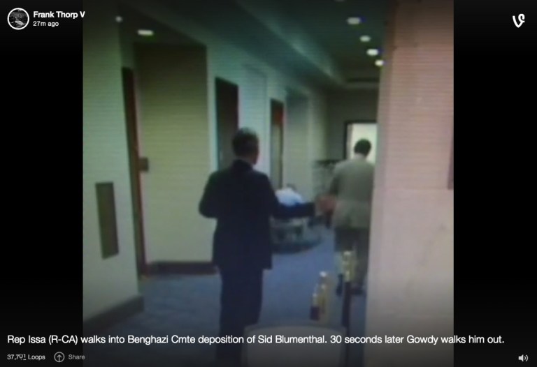 Rep. Darrell Issa was escourted out of the House meeting on Benghazi by chairman Rep. Trey Gowdy.