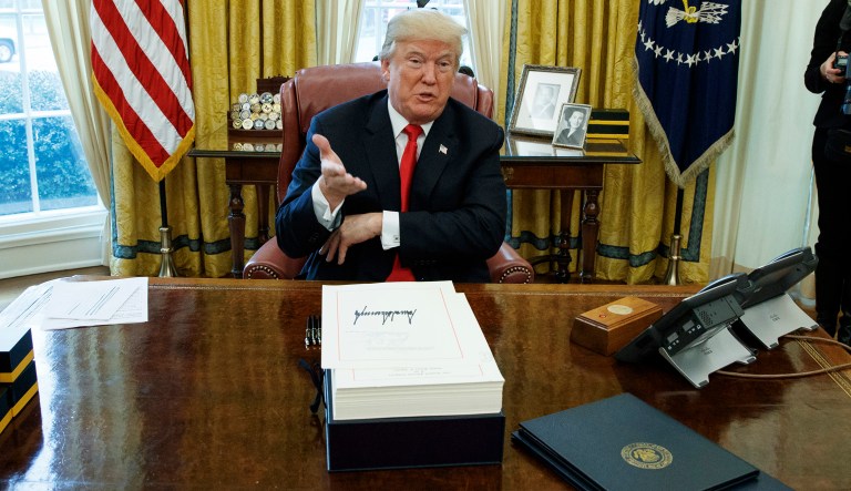 President Trump said of eliminating the Obamacare individual mandate penalties in the GOP tax bill, 