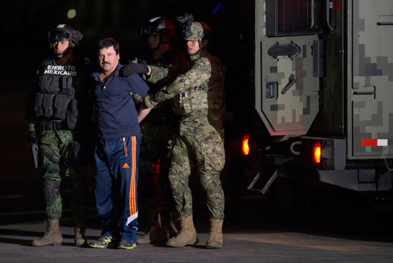 El Chapo was transferred from a prison in Altiplano, Mexico, to one in Ciudad Juarez, Mexico. (AP Photo/Rebecca Blackwell)