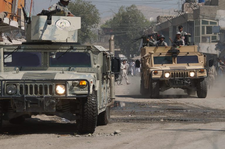Afghan security forces inspect the site of a suicide attack in Jalalabad, east of Kabul, Afghanistan Aug. 30. (AP Photo)