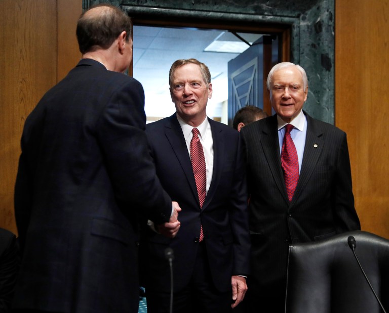 The 82-14 vote gives President Trump a trade skeptic as the nation's chief negotiator on trade deals. (AP Photo/Manuel Balce Ceneta, File)