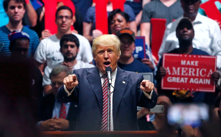 Donald Trump promised his administration would bring about a new golden age of American unity. (AP Photo/Gerald Herbert)