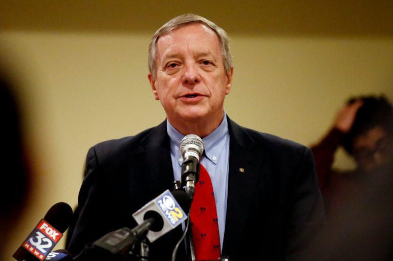 —œIt will look like it is an effort to cover up this investigation and bring it to a close,—? Durbin told reporters soon after Comey’s termination was announced. (AP Photo/Nam Y. Huh)