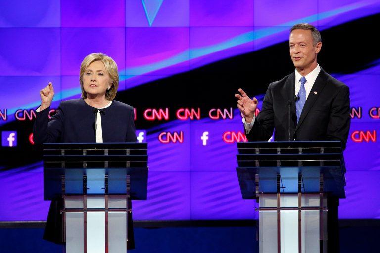 HillaryÂ Clinton raised criminal justice reform a couple of times, noting that she has talked at length about tackling mass incarceration. MartinÂ O'MalleyÂ defended his eight years as mayor of Baltimore and his policy of zero tolerance policing and cutting down on violent drug crime. (AP Photo/John Locher)