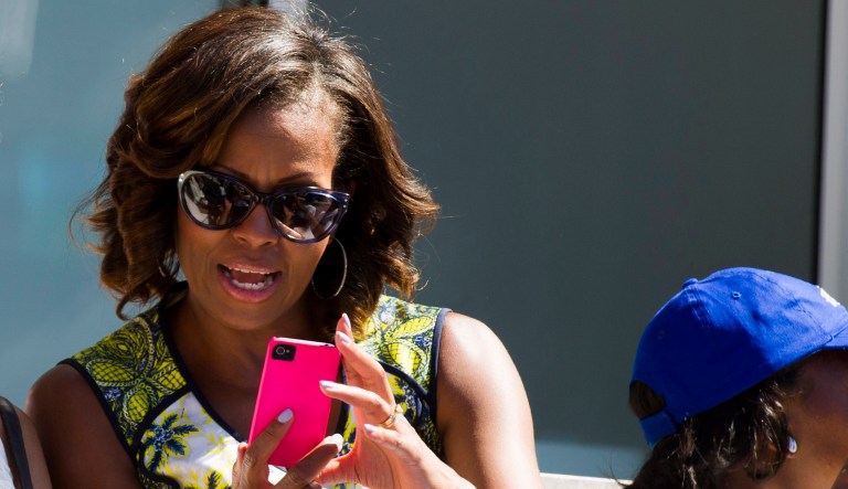 Former first lady Michelle Obama appeared to commit a Twitter faux-pas on Friday, by tweeting someone's phone number out. (Photo by Charles Sykes/Invision/AP)