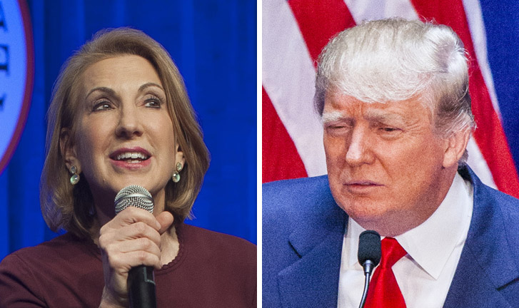 Carly Fiorina, another GOP candidate who succeeded in the private sector, seems to be taking Trump seriously. (Getty Images photos)