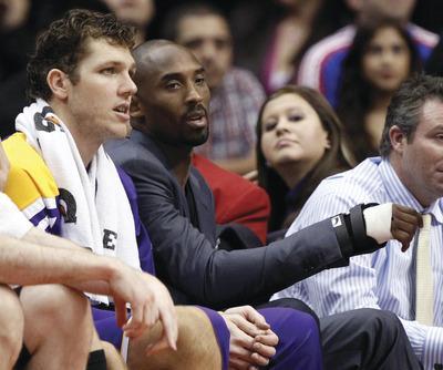 Alex Gallardo/AP
Lakers guard Kobe Bryant said he will play in the season opener despite a right wrist injury.
