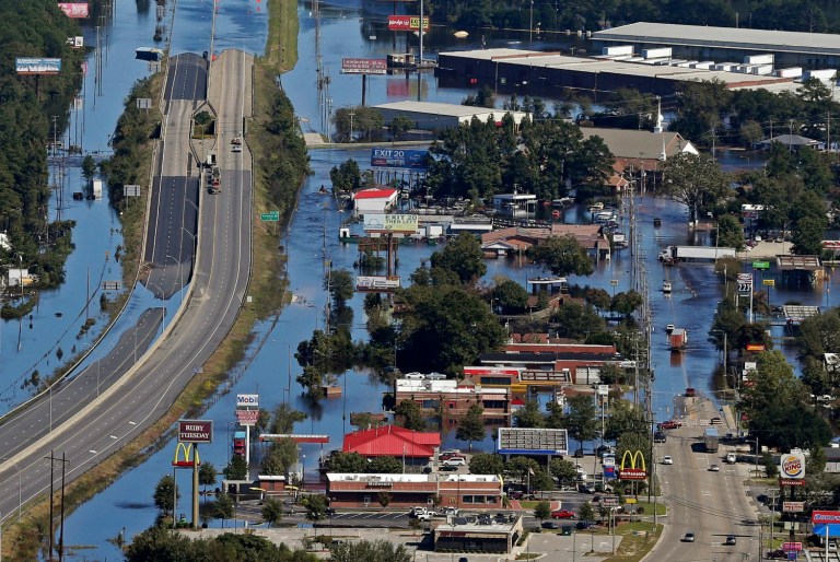 The Department of Transportation sent $5 million to North Carolina on Wednesday to help it start to rebuild damaged roadways and other infrastructure in the wake of massive flooding in the state caused by Hurricane Matthew. (AP Photo/Chuck Burton)