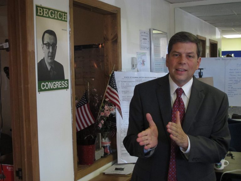 President Obama's unpopularity in Alaska may be weighing down Democrat Mark Begich's bid to win a second term in the U.S. Senate, a new poll suggests. (AP Photo)