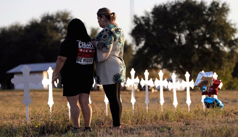 Devin P. Kelley, a former airman with a criminal record, opened fire during a service at First Baptist Church in Sutherland Springs, Texas on Nov. 5, killing 26 parishioners between the ages of 18 months and 77 years old. (AP Photo/David J. Phillip)