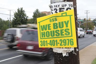 Signs made from commercial enterprises are illegal in Maryland. Companies who post such signs will be fined starting in January.-Graeme Jennings/Examiner