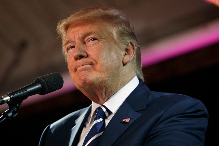 Republican presidential candidate Donald Trump regularly raves about loving the country but most voters don't believe he respects it or them. (AP Photo/ Evan Vucci)