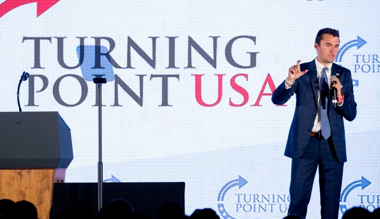 Turning Point USA Founder Charlie Kirk speaks at Turning Point USA Teen Student Action Summit at the Marriott Marquis in Washington, Tuesday, July 23, 2019.