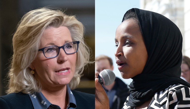 Liz Cheney and Ilhan Omar are pictured.