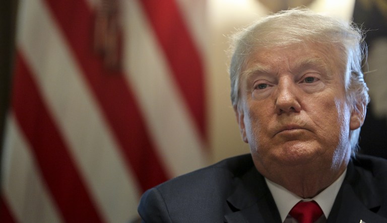 U.S. President Donald Trump listens during a meeting in the Cabinet Room of the White House in Washington, D.C., U.S., on Thursday, Aug. 16, 2018. TrumpÂ prodded China to offer more at the bargaining table as the two countries prepared for their first major negotiation in more than two months in an effort to head off an all-out trade war.