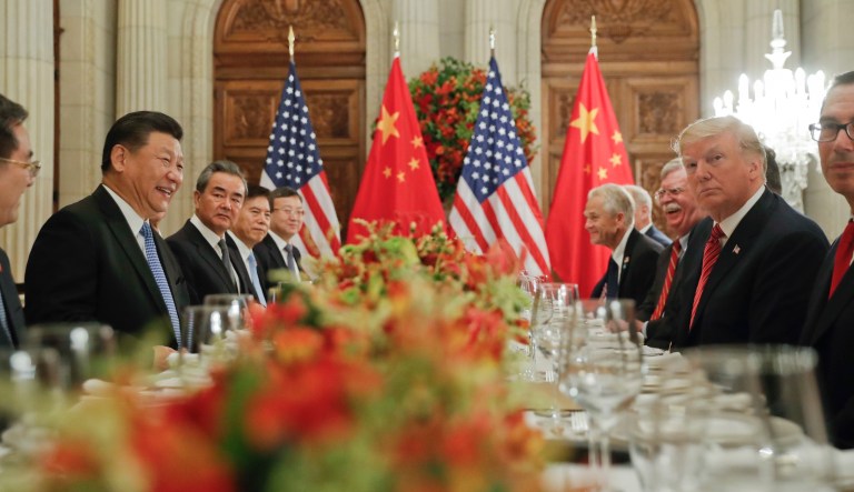 President Trump meets with China's President Xi Jinping during their bilateral meeting at the G-20 Summit, Saturday, Dec. 1, 2018, in Buenos Aires, Argentina.