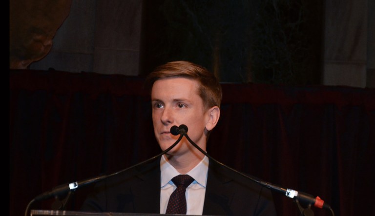 Chirs Hughes, editor in chief and publisher of the New Republic and a founder of Facebook, attends the Paris Review Spring Revel in New York, U.S., on Tuesday, April 3, 2012. The benefit celebrated the literary magazine's 200th issue.