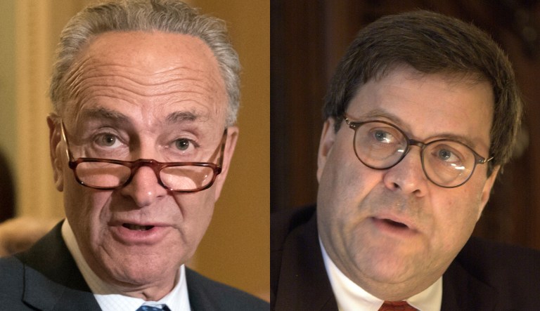 Chuck Schumer and WIlliam Barr.