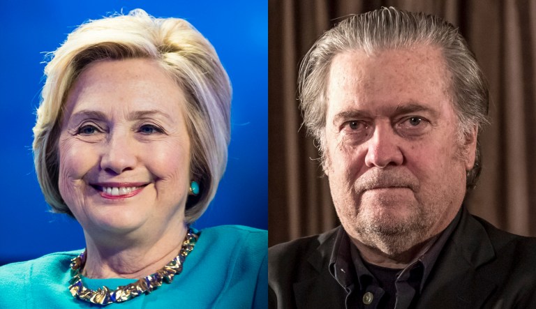 Hillary Clinton and Steve Bannon