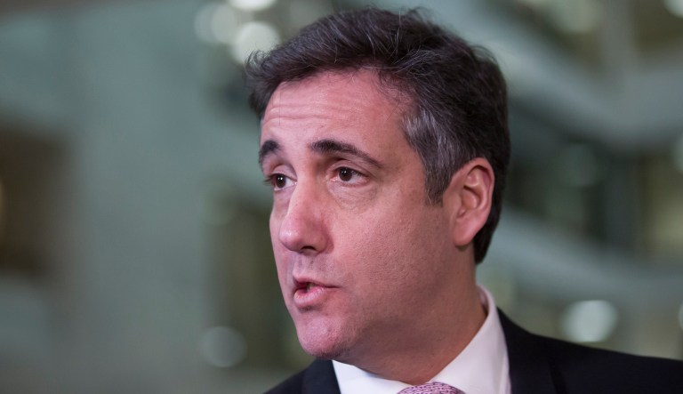 Michael Cohen, President Donald Trump's former lawyer, speaks to the media as he departs after testifying before a closed door hearing of the Senate Intelligence Committee on Capitol Hill, Tuesday, Feb. 26, 2019, in Washington.