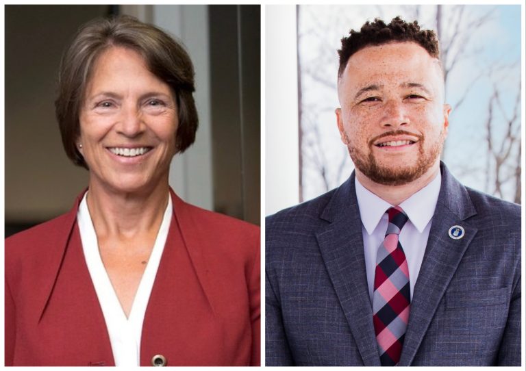 Del. Karen Greenhalgh and challenger Michael Feggans