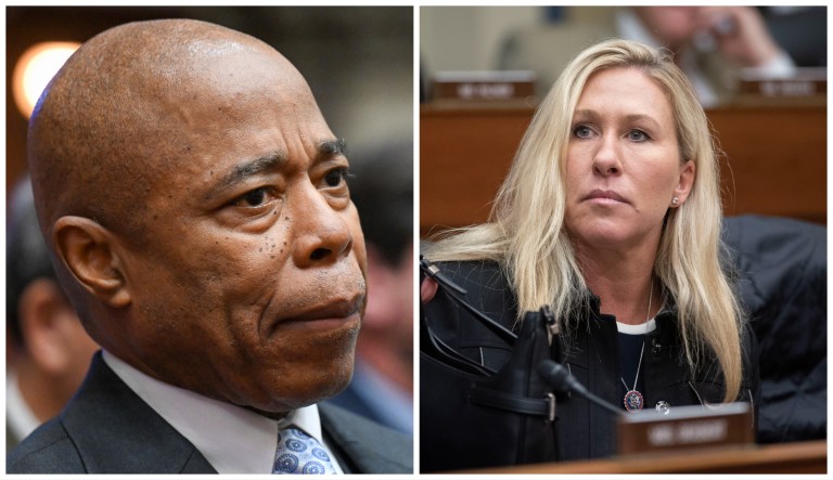 New York City Mayor Eric Adams and Rep. Marjorie Taylor Greene (R-GA).