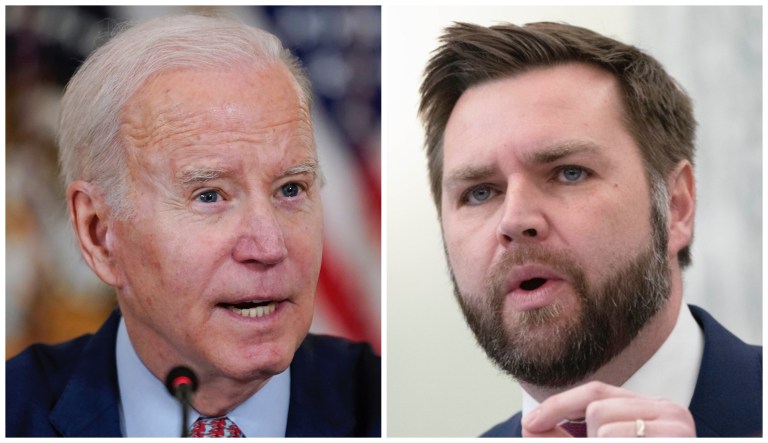 Joe Biden and JD Vance.