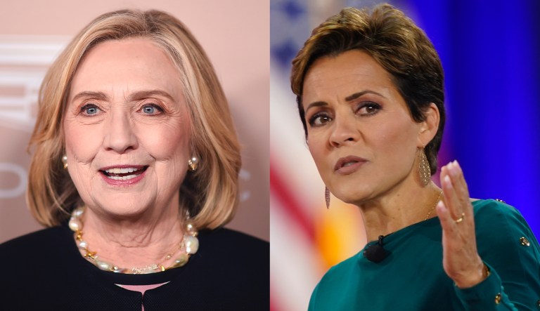 Hillary Clinton did not address Arizona gubernatorial candidate Kari Lake by name, but criticized a recent comment Lake had made.