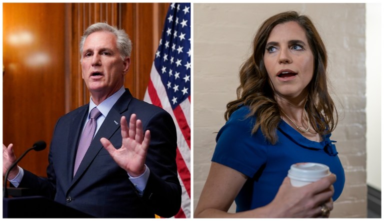 Rep. Kevin McCarthy (R-CA) and Rep. Nancy Mace (R-SC)
