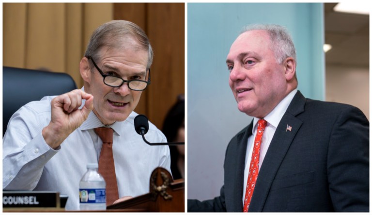 Jim Jordan (left) and Steve Scalise (right) have entered the race to follow Kevin McCarthy as House speaker.