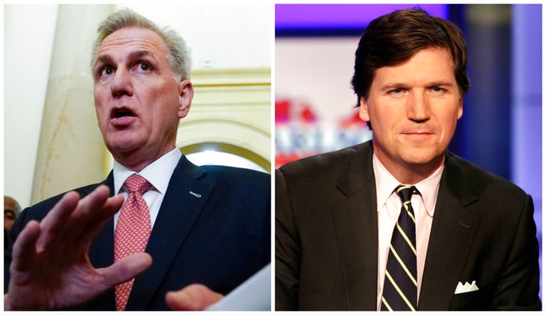 Kevin McCarthy and Tucker Carlson.