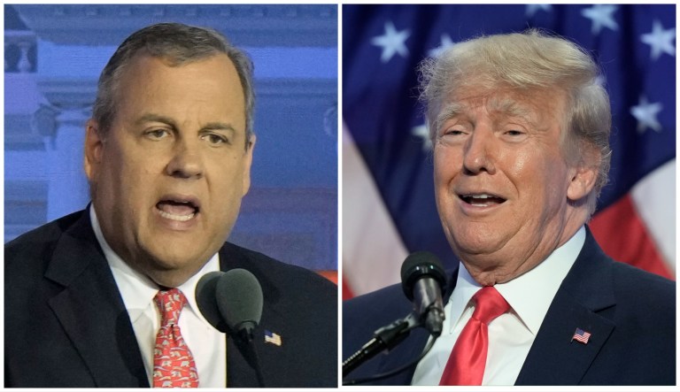 Former Republican New Jersey Gov. Chris Christie and former President Donald Trump