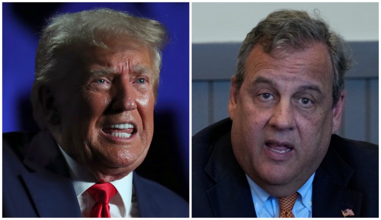 Former President Donald Trump and former Republican New Jersey Gov. Chris Christie.