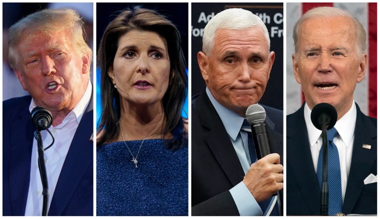 Donald Trump, Nikki Haley, Mike Pence, and Joe Biden.