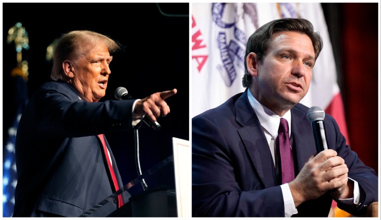 Former President Donald Trump and Gov. Ron DeSantis (R-FL).