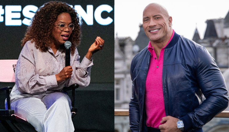 Oprah Winfrey, left, and Dwayne 