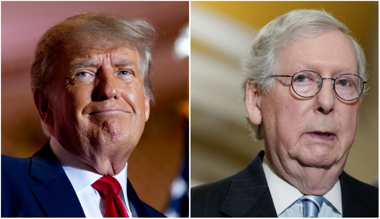 Former President Donald Trump and Senate Minority Leader Mitch McConnell (R-KY)