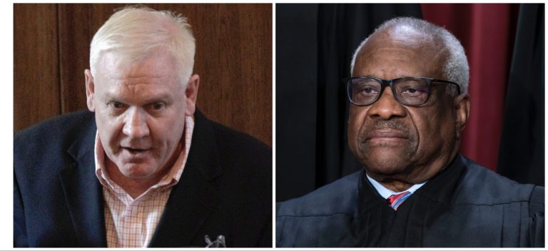 Harlan Crow, the wealthy real estate developer who invited Justice Clarence Thomas on several paid luxury trips, says his friend is at the center of a 