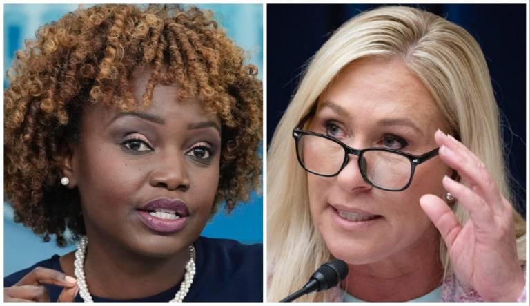 Karine Jean Pierre and Marjorie Taylor Greene.