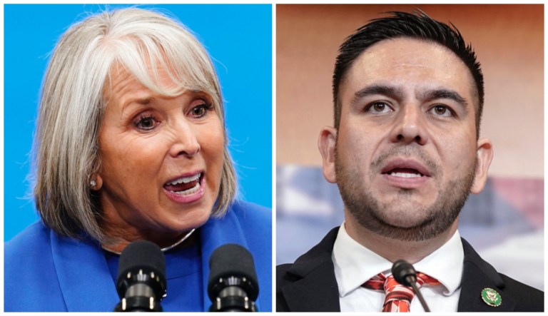 Michelle Lujan Grisham and Gabe Vasquez.