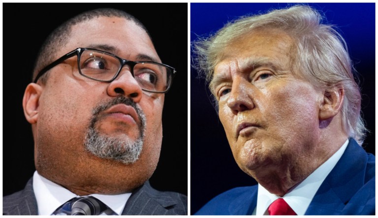 Alvin Bragg and Donald Trump.