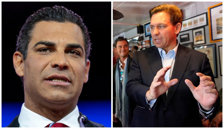 Miami Mayor Francis Suarez (R) and Gov. Ron DeSantis (R-FL).