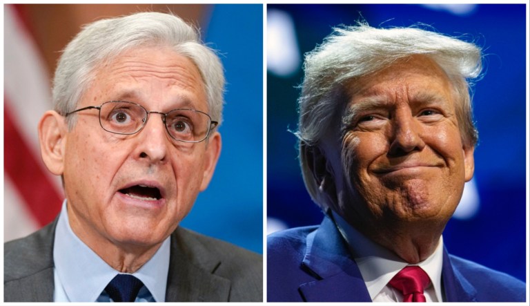 Merrick Garland and Donald Trump.