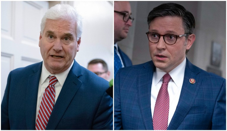 Tom Emmer, left, and Mike Johnson